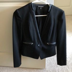 NEW Express Blazer with Faux Leather Trim